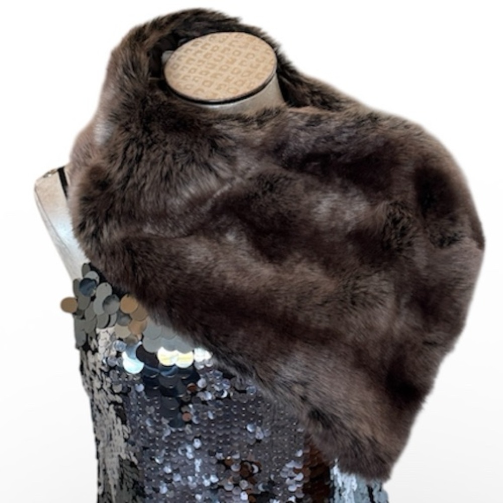 Soft Surroundings Ella Faux Fur Scarf in Shades of Brown Tundra One size